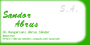 sandor abrus business card